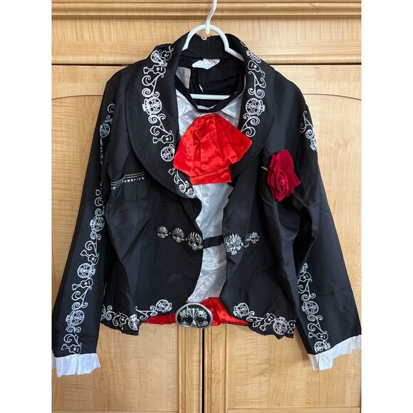 Adult Mens Day Of The Dead Costume XL By Spooktacular Creations  Mock Shirt Jack - Picture 4 of 13